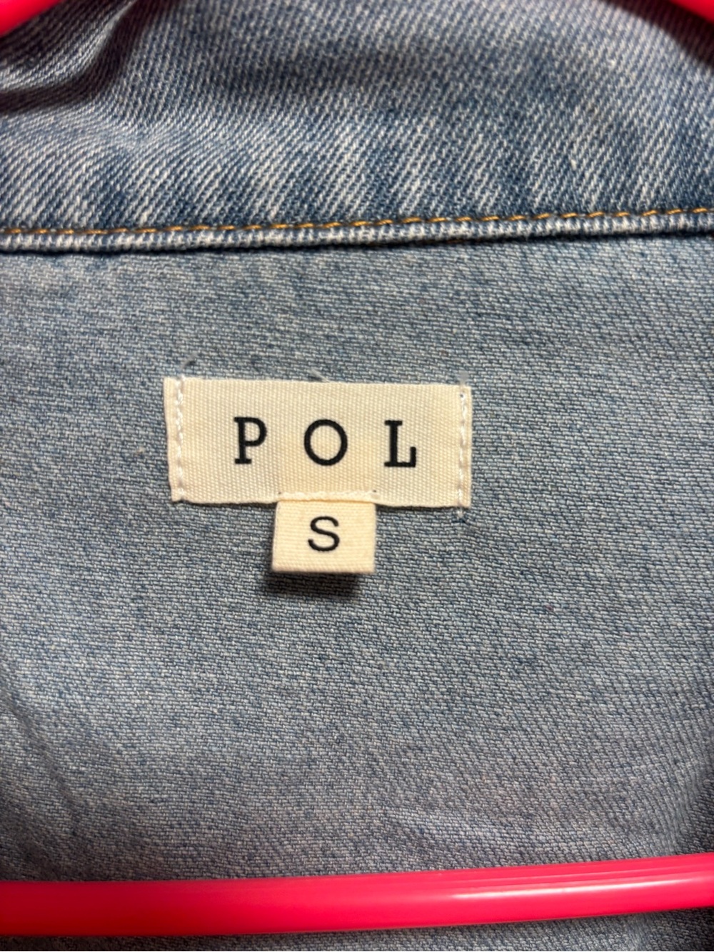 POL Lace Detail Denim Jacket Size Small NWOT Boho Frayed Snap Front - Picture 7 of 7